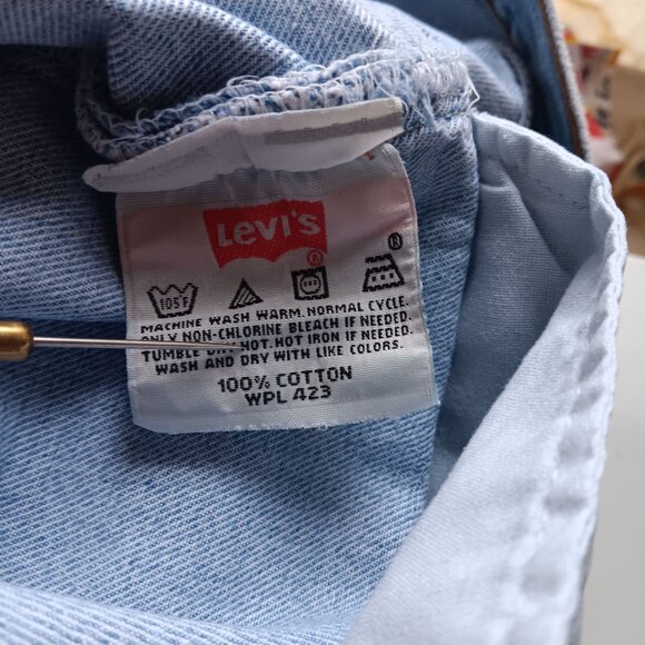 trashed Vintage Levi's 501 Jeans 38x30 Fit Mens 1990's Sky Fade Mexico Buttonfly - Picture 9 of 10